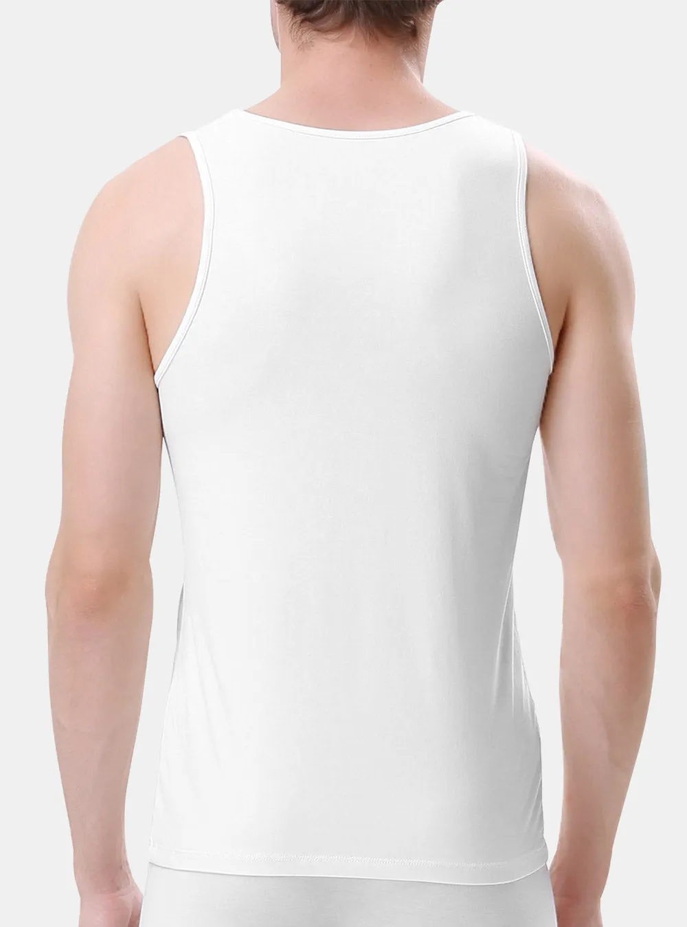 3 Packs Bamboo Rayon Crew Neck Tank Tops