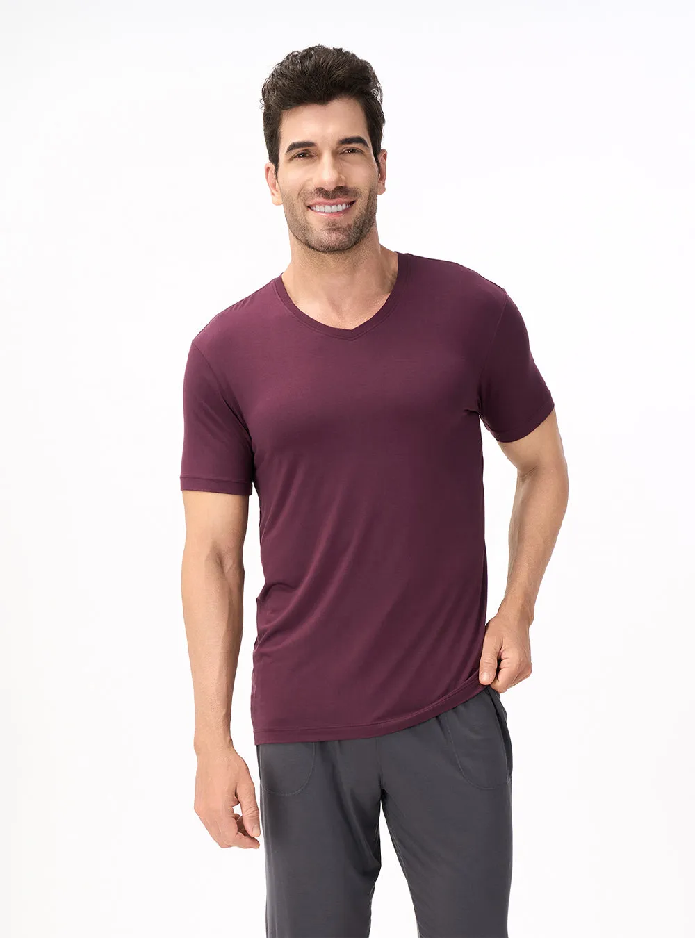 3 Packs Bamboo Rayon Moisture-Wicking V-Neck Undershirts