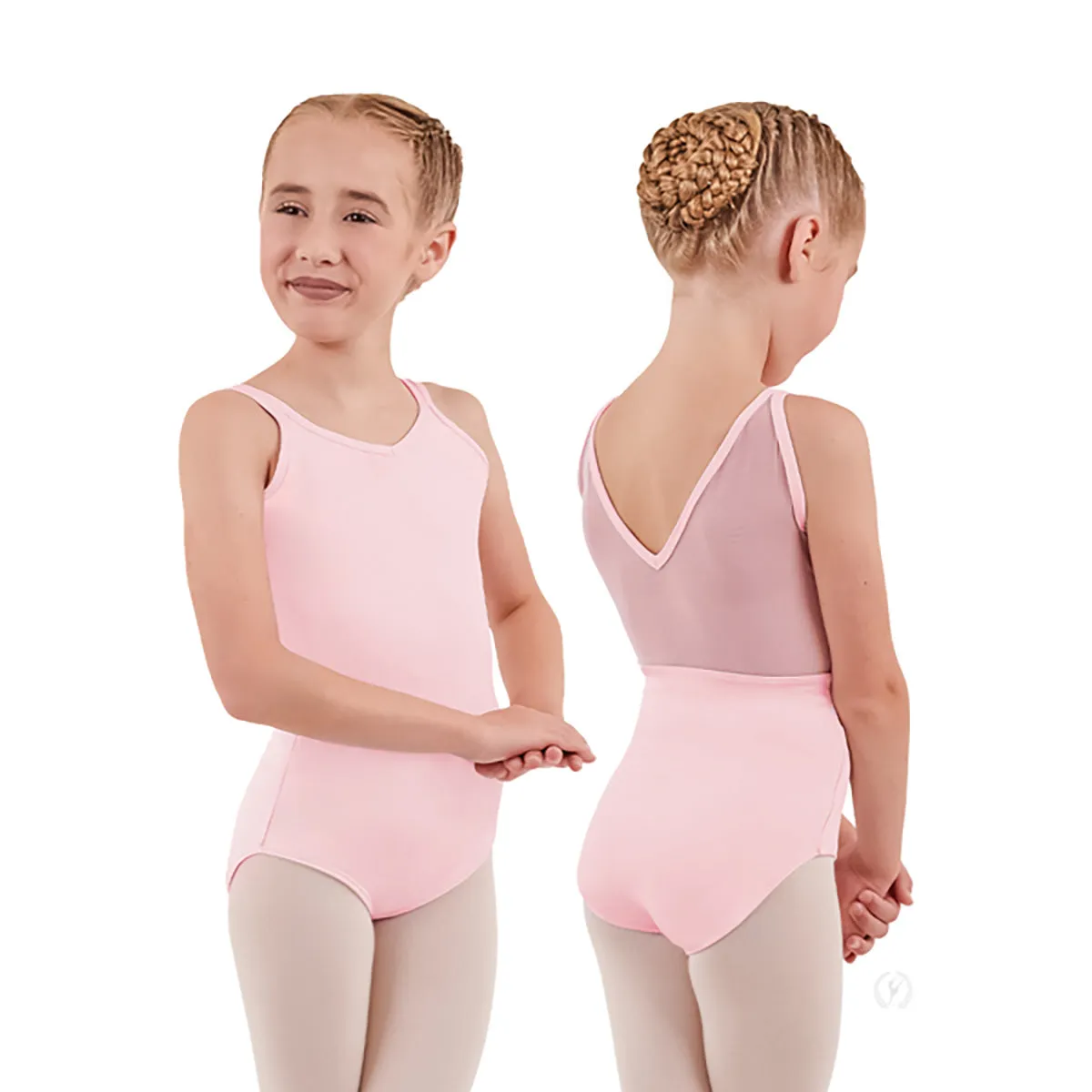 41451C Girls Mesh Double Strap Leotard