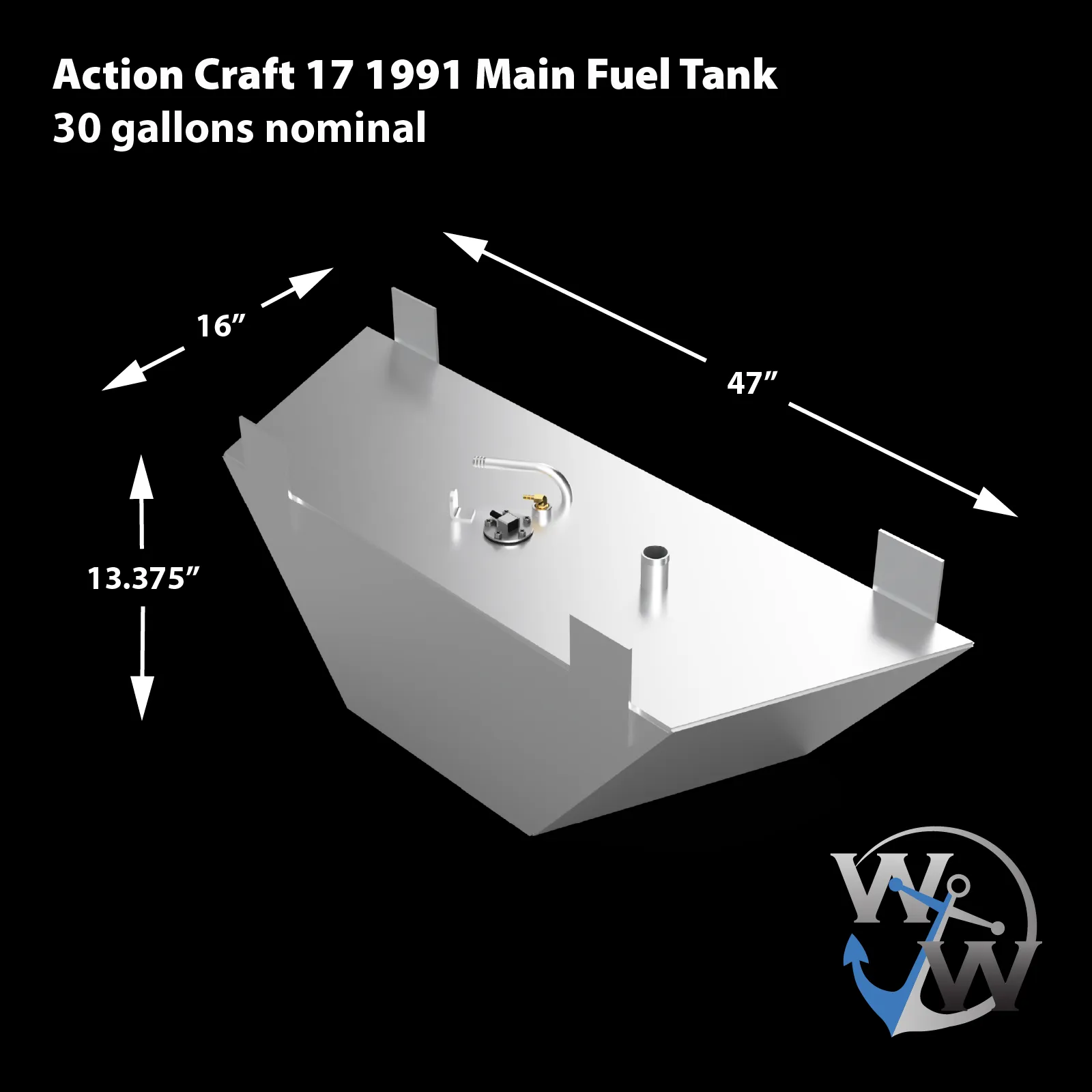 Action Craft 17' 1991 - 30 gal. OEM Replacement Bow Fuel Tank