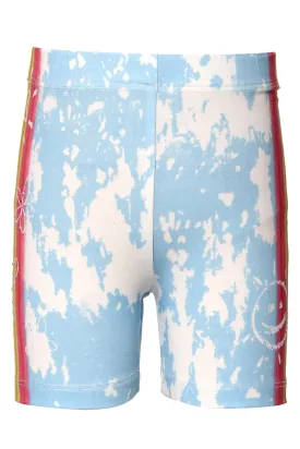 Baby Sara Blue Tie Dye w/Rainbow Detail Biker Shorts