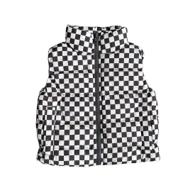 Babysprouts Puffer Vest | Checkered in Grey Wash