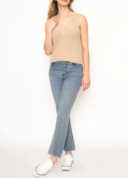 Betsy Button Front Sweater Crop Top