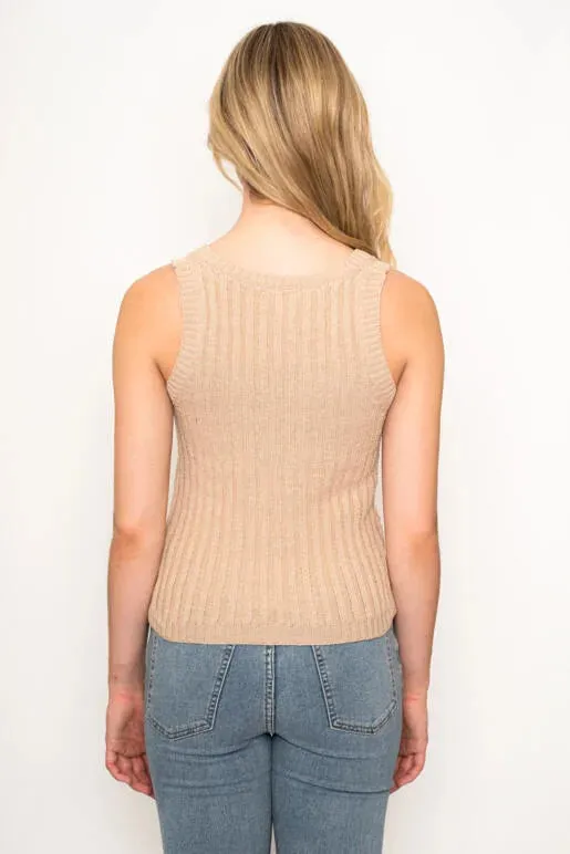 Betsy Button Front Sweater Crop Top