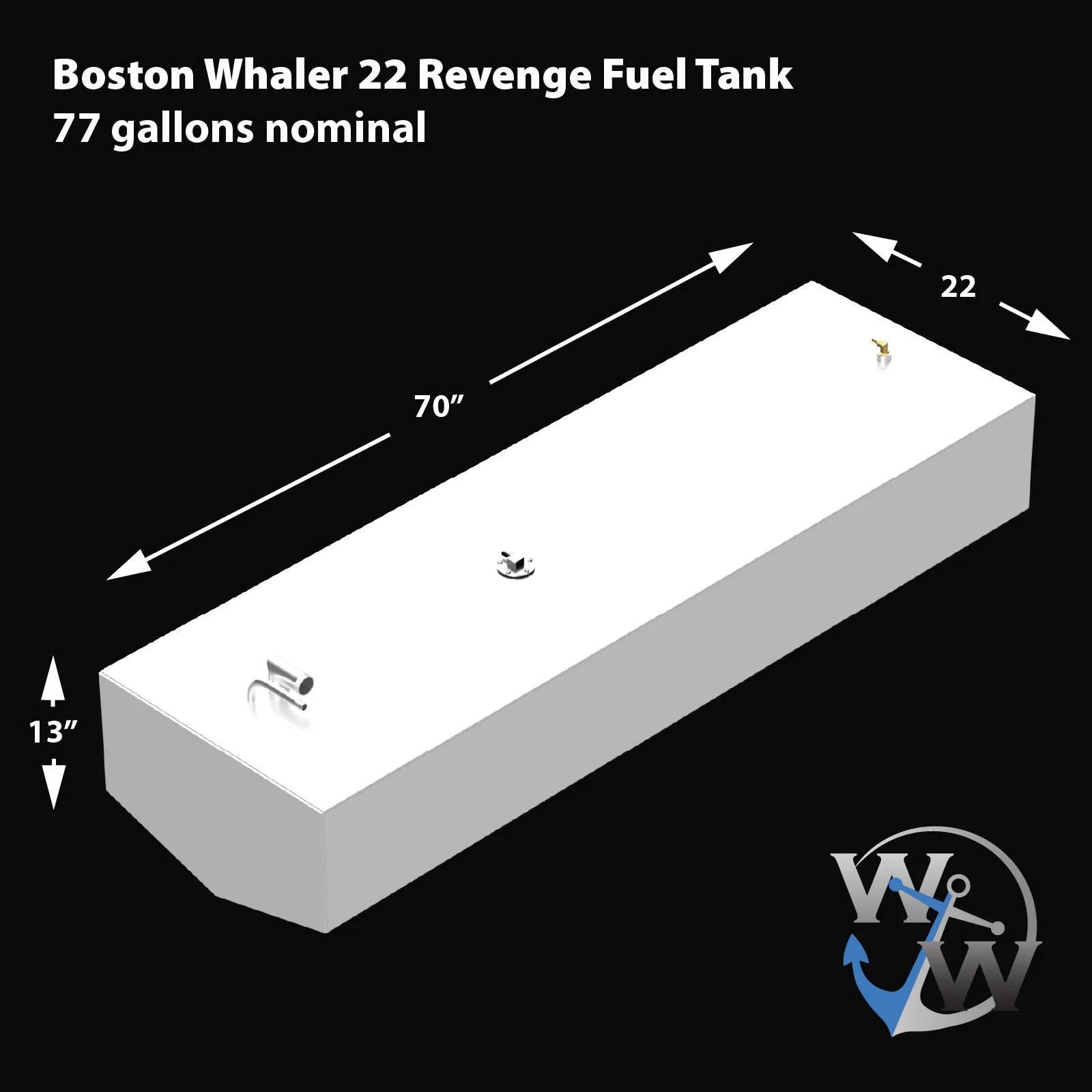 Boston Whaler 22 Revenge - 77 gal. nominal OEM Replacement Fuel Tank