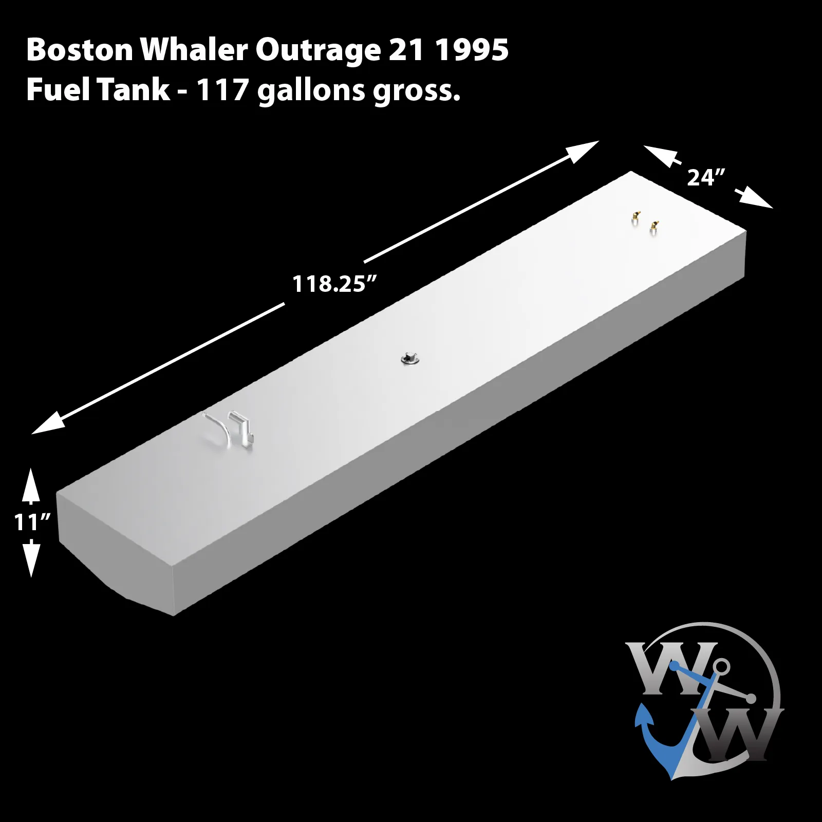 Boston Whaler Outrage 21' 1995 - 117 gal. gross OEM replacement belly fuel tank