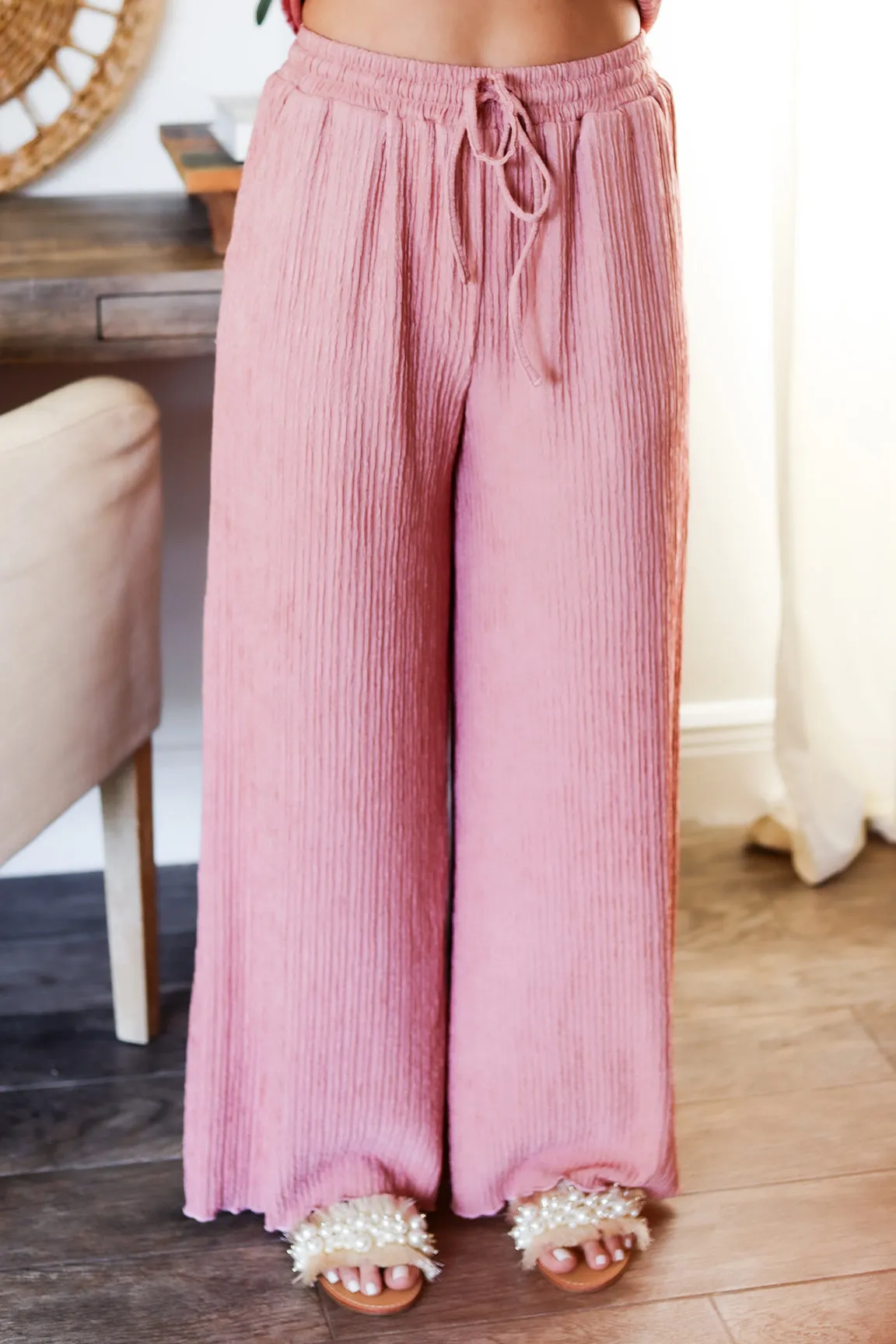 Cami Tank   Pant Set- Blush