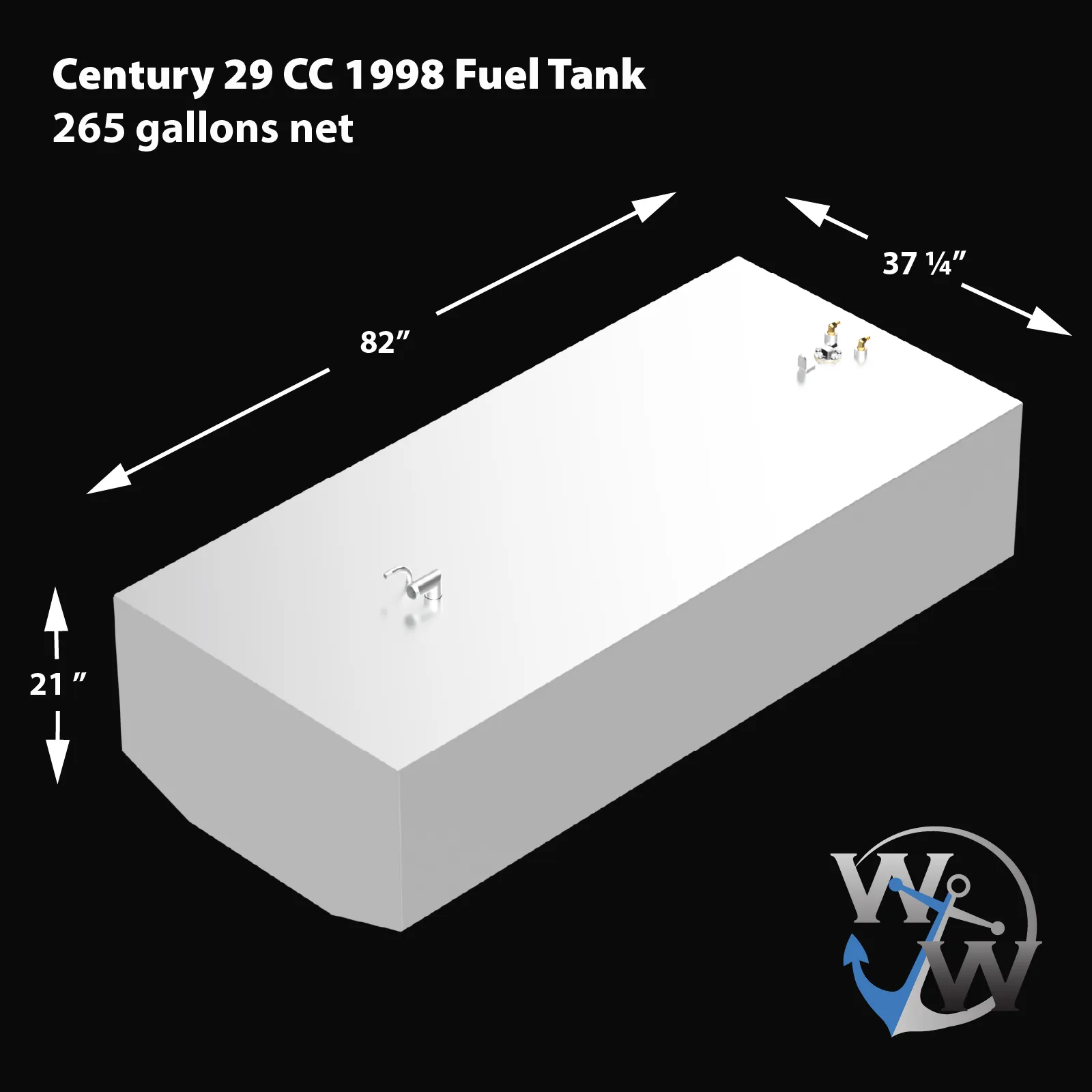 Century 29' Center Console 1998 - 265 gal. OEM replacement belly fuel tank