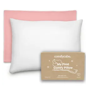 Comfy Cubs Toddler Pillow with Soft Muslin Cotton Pillowcase