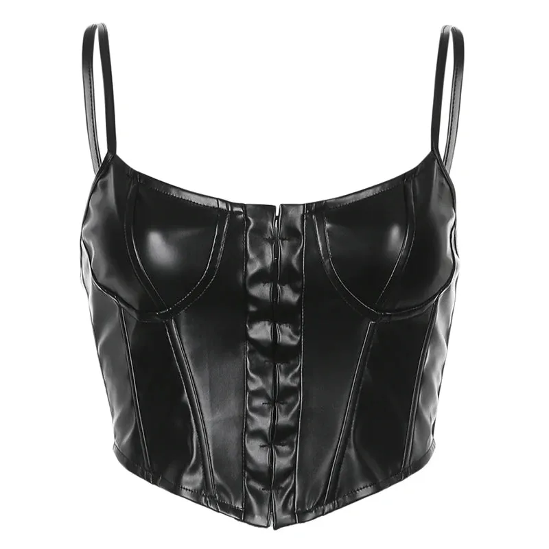 Corseted Leather Delight Cami Top