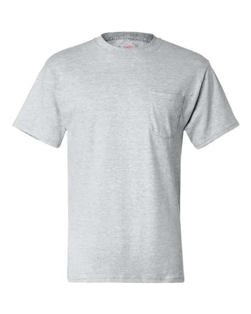 Custom Embroidered - Hanes - Beefy-T® Pocket T-Shirt - 5190