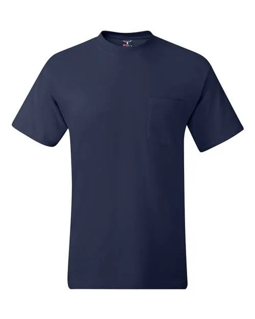 Custom Embroidered - Hanes - Beefy-T® Pocket T-Shirt - 5190