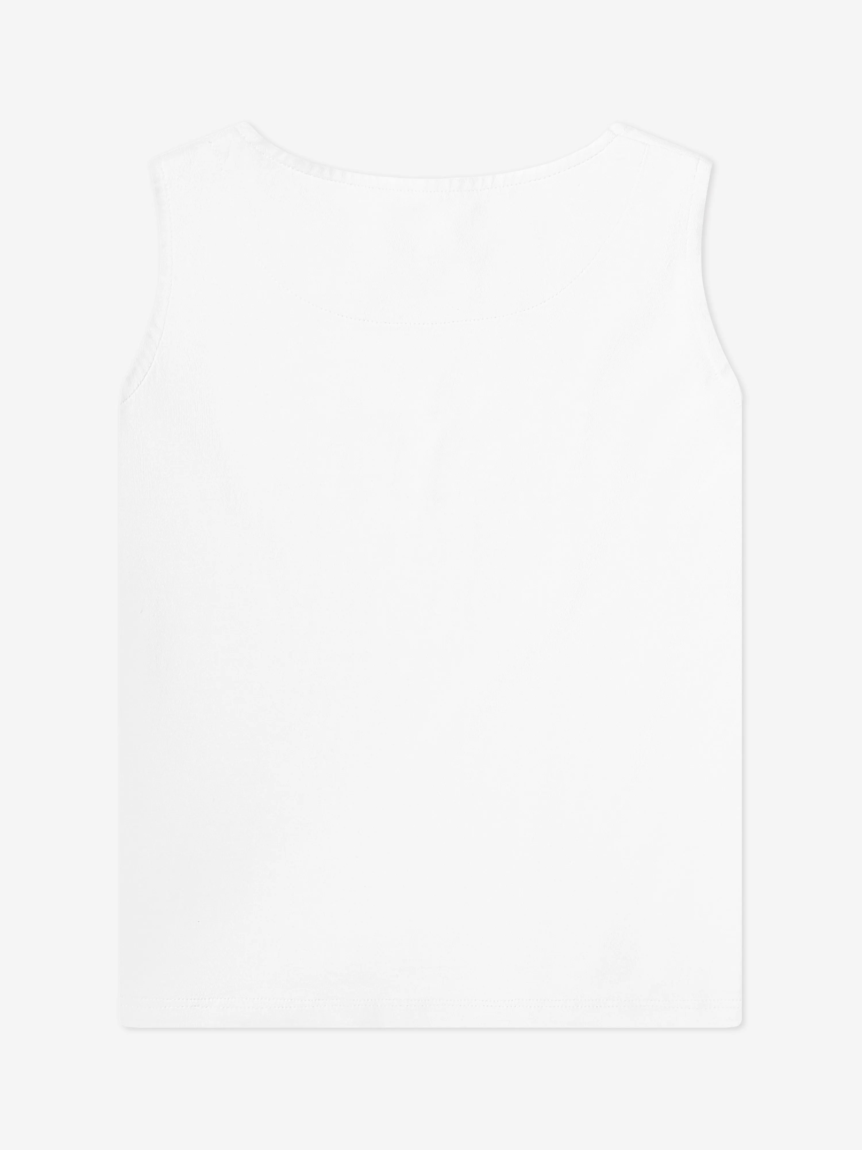 DL1961 Girls Marcie Logo Tank Top in White