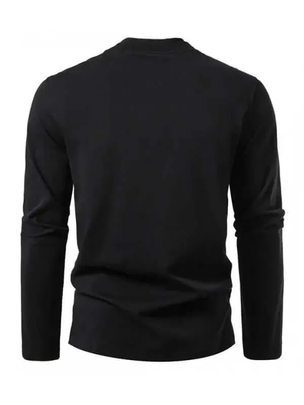 Double-layer Half-Collar Long-Sleeved T-Shirt