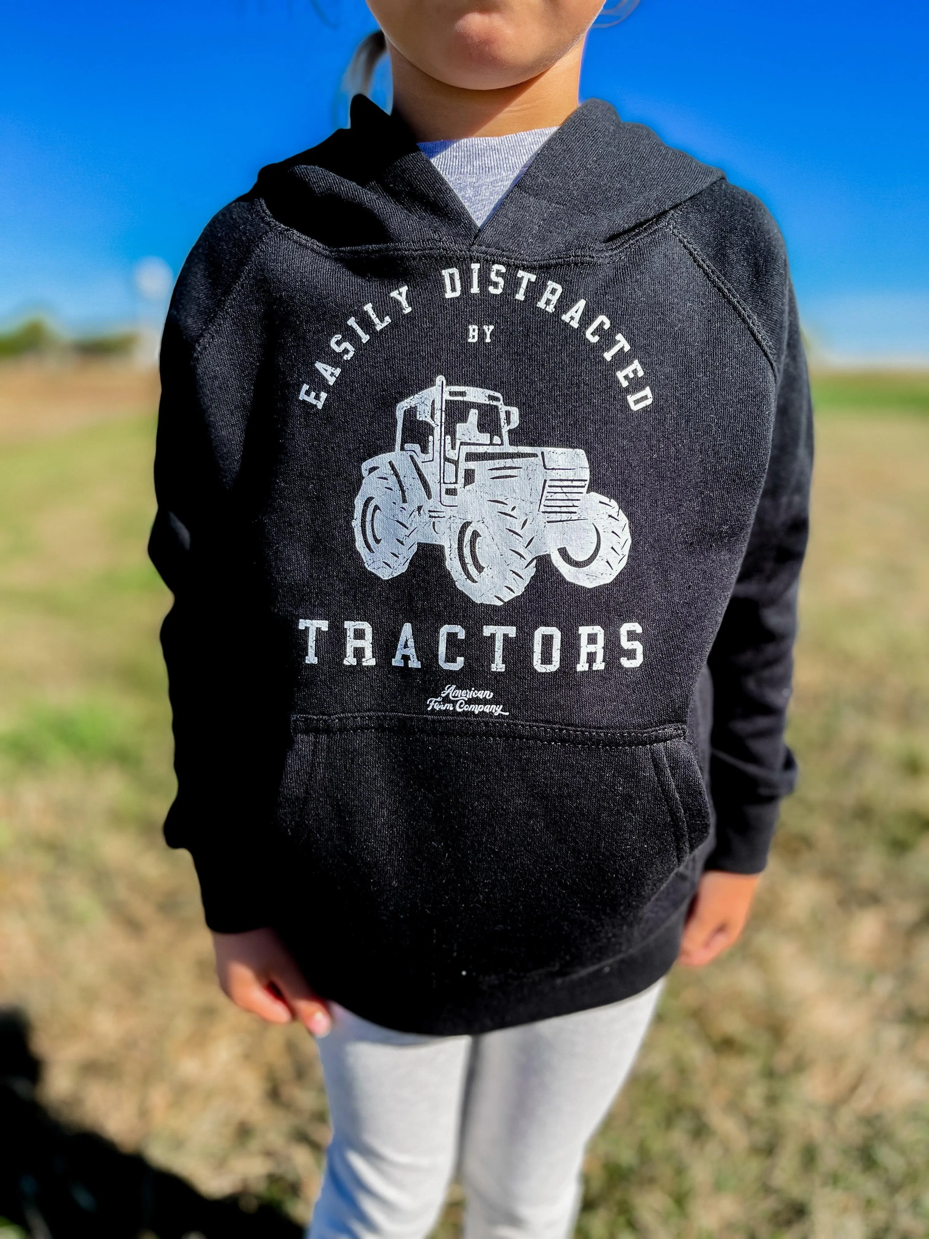 'Easily Distracted by Tractors' Youth and Toddler Hoodie