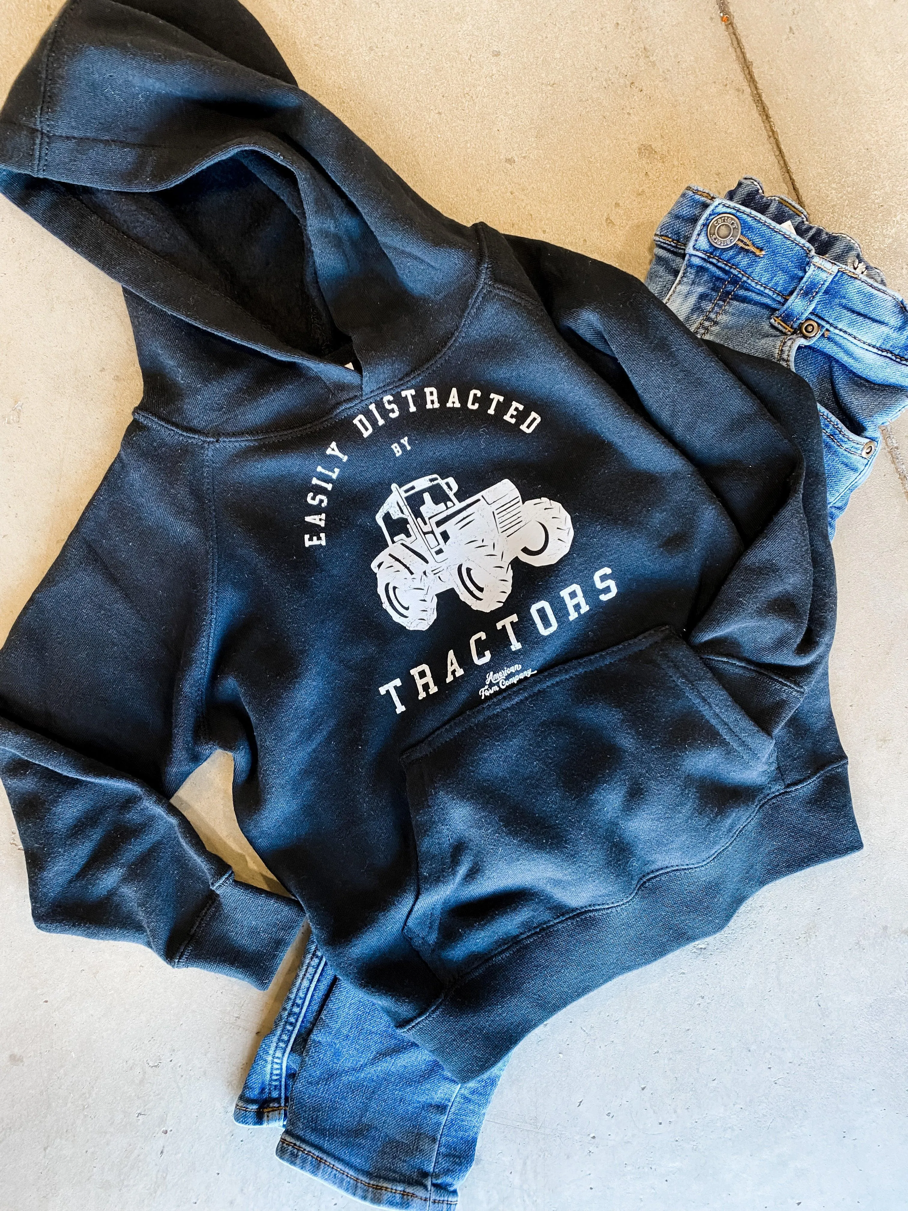 'Easily Distracted by Tractors' Youth and Toddler Hoodie