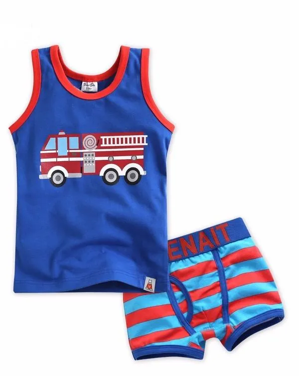 Fire Truck Undershirts & Boxers Set