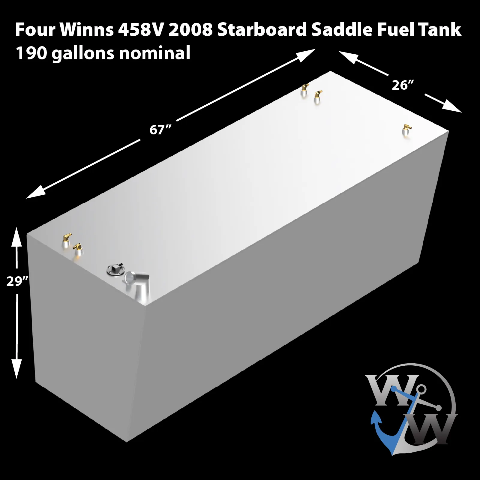 Four Winns 458V 2008 Diesel Saddle Tanks Combo (2 x 190 gal.)