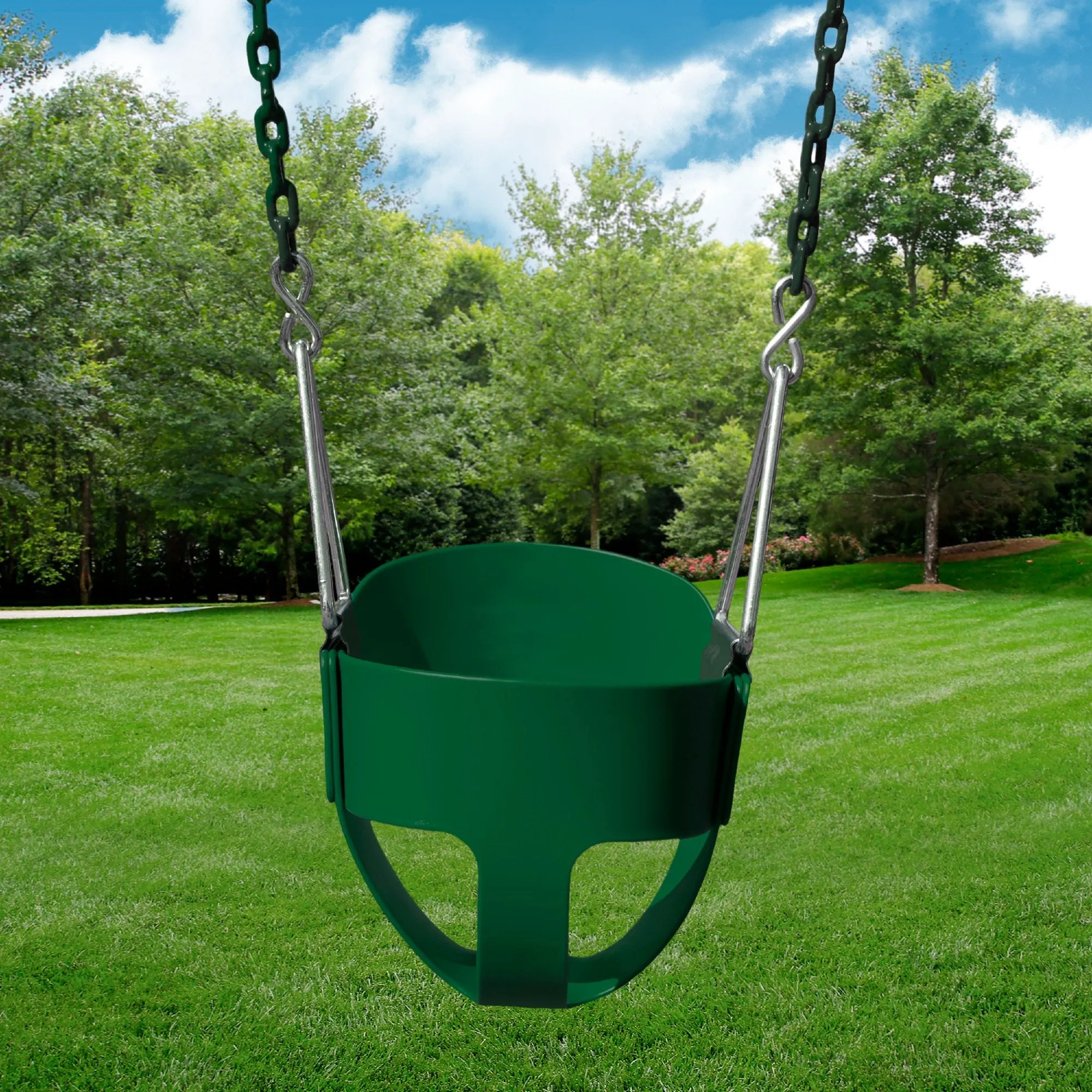 Full Bucket Toddler Swing with Coated Chains