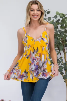 Full Size Floral V-Neck Cami