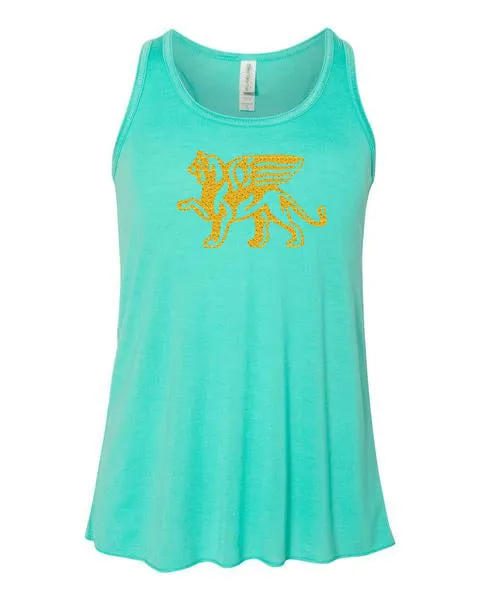 Girls Gold Lion Racerback Tank Top