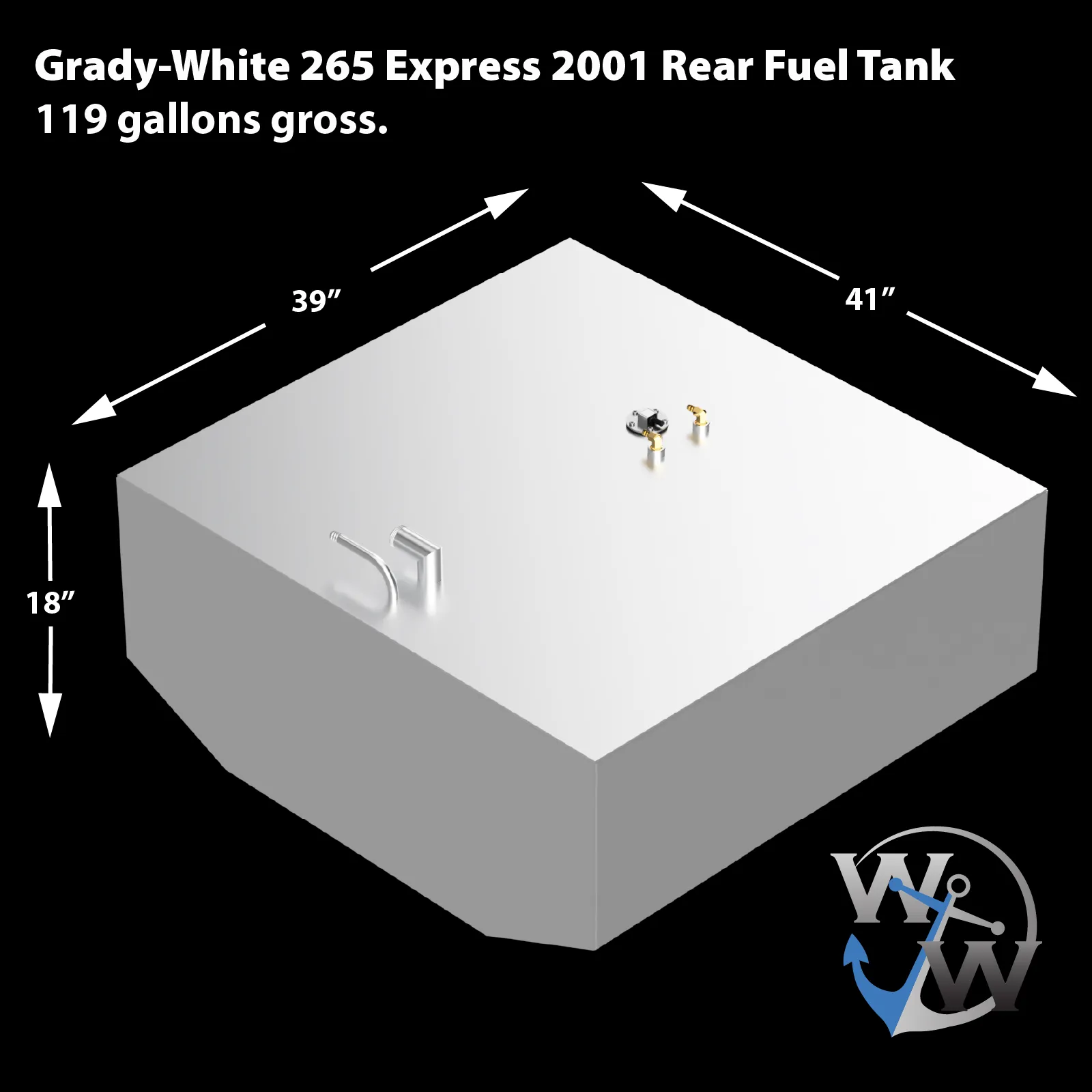 Grady-White 265 Express 2001 OEM Replacement Tandem Fuel Tank Combo Kit (119   128 gal.)