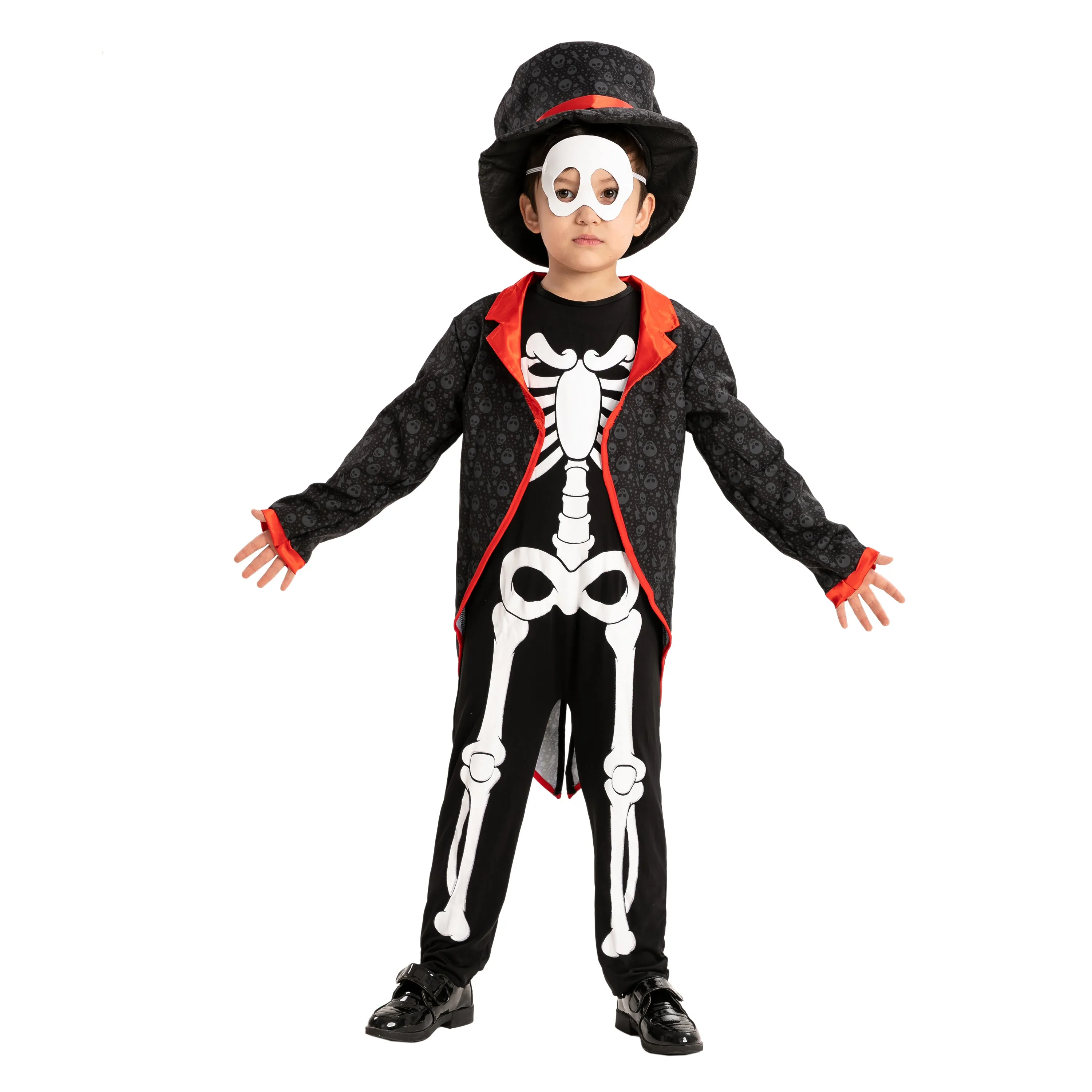 Happy Glow in the Dark Skeleton Costume Cosplay- Child