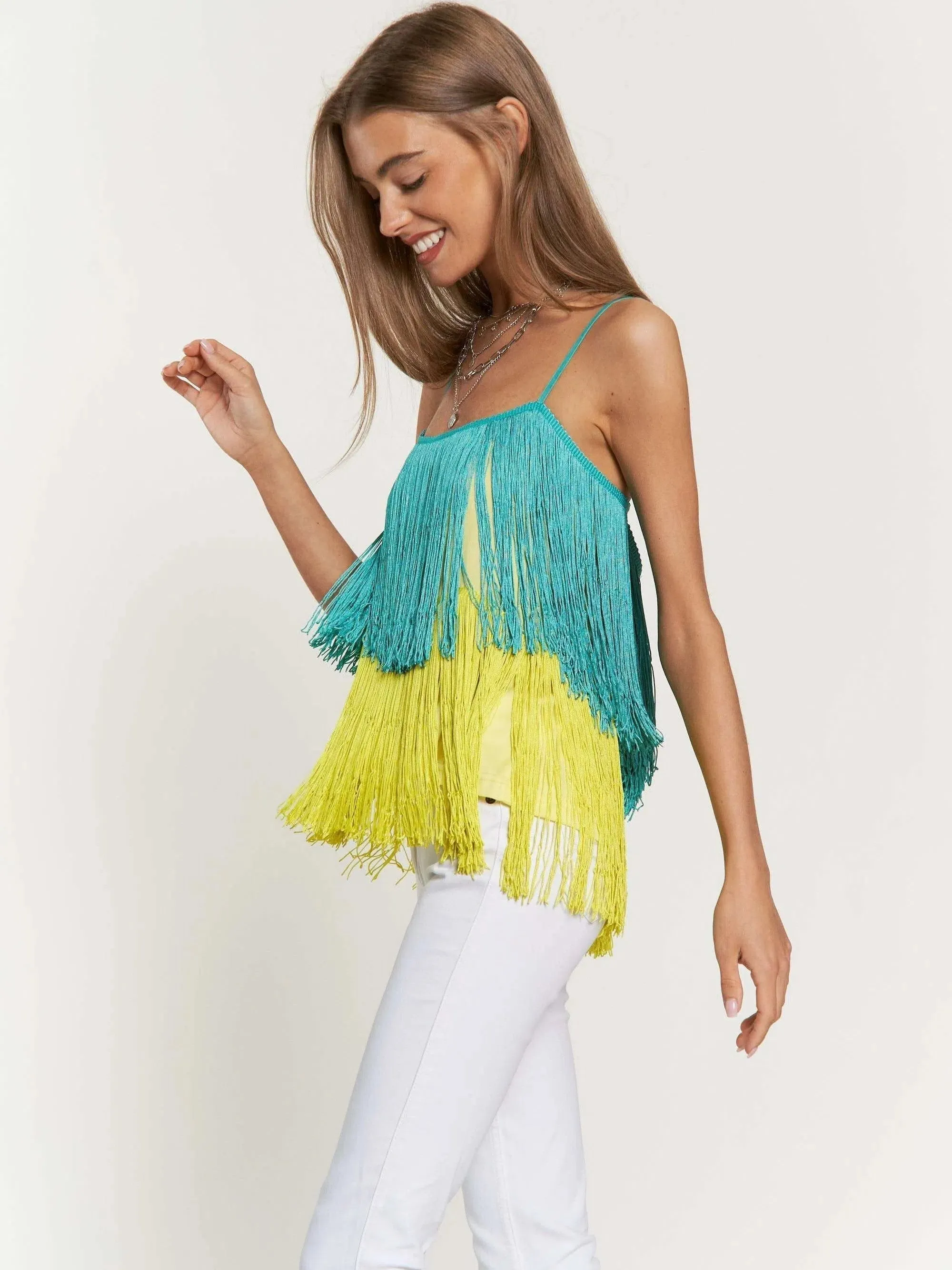 I am the Light in my Life Fringe Overlay Cami Top