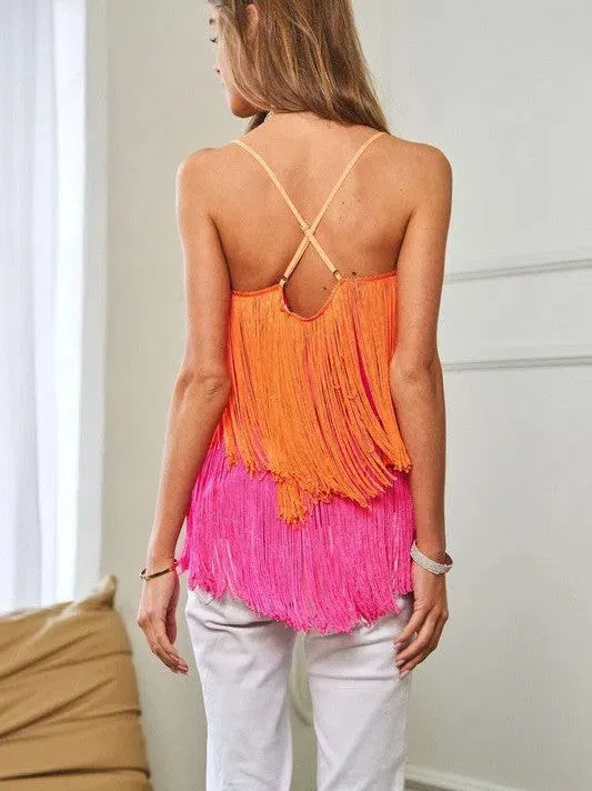 I am the Light in my Life Fringe Overlay Cami Top