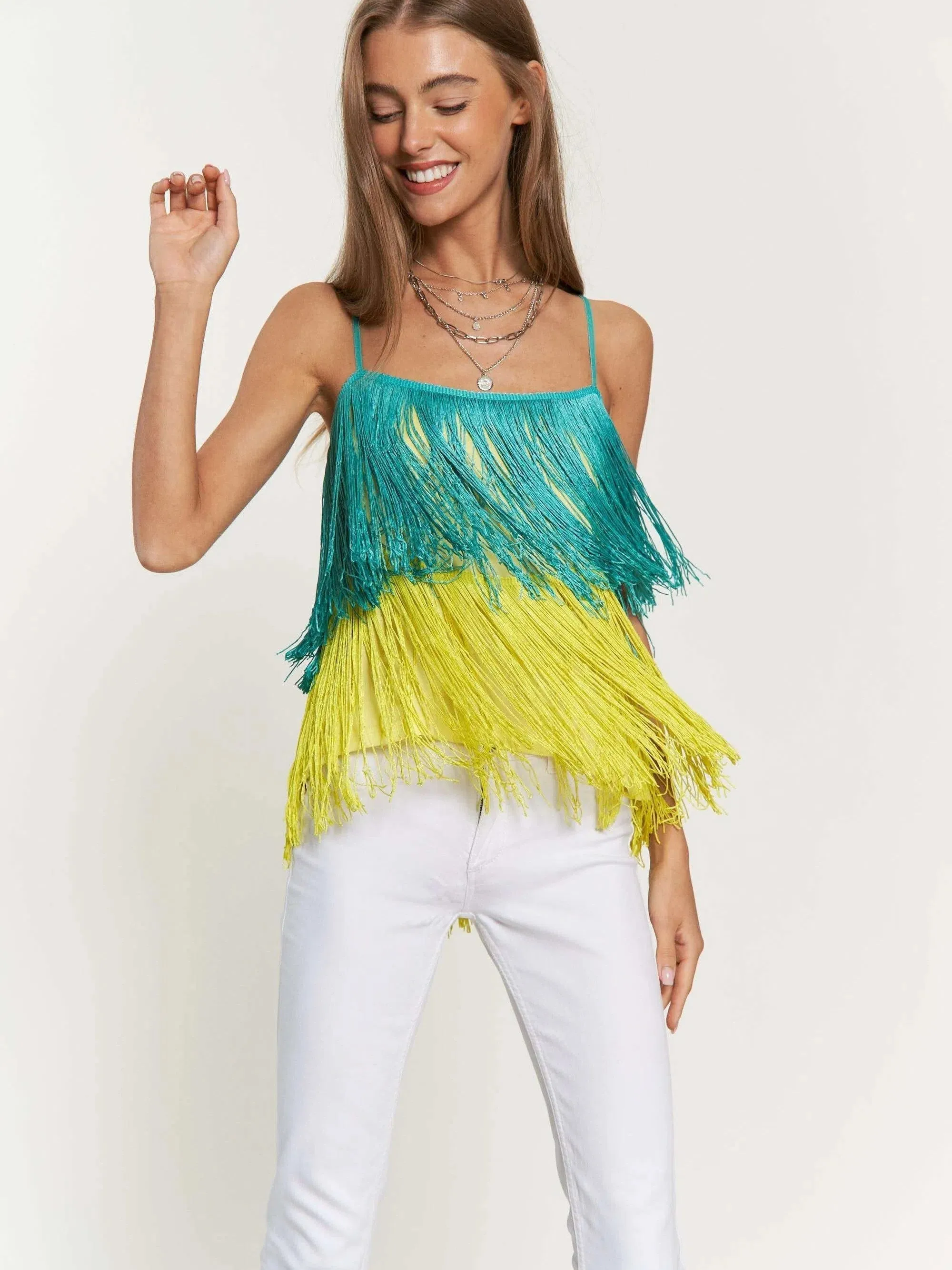 I am the Light in my Life Fringe Overlay Cami Top