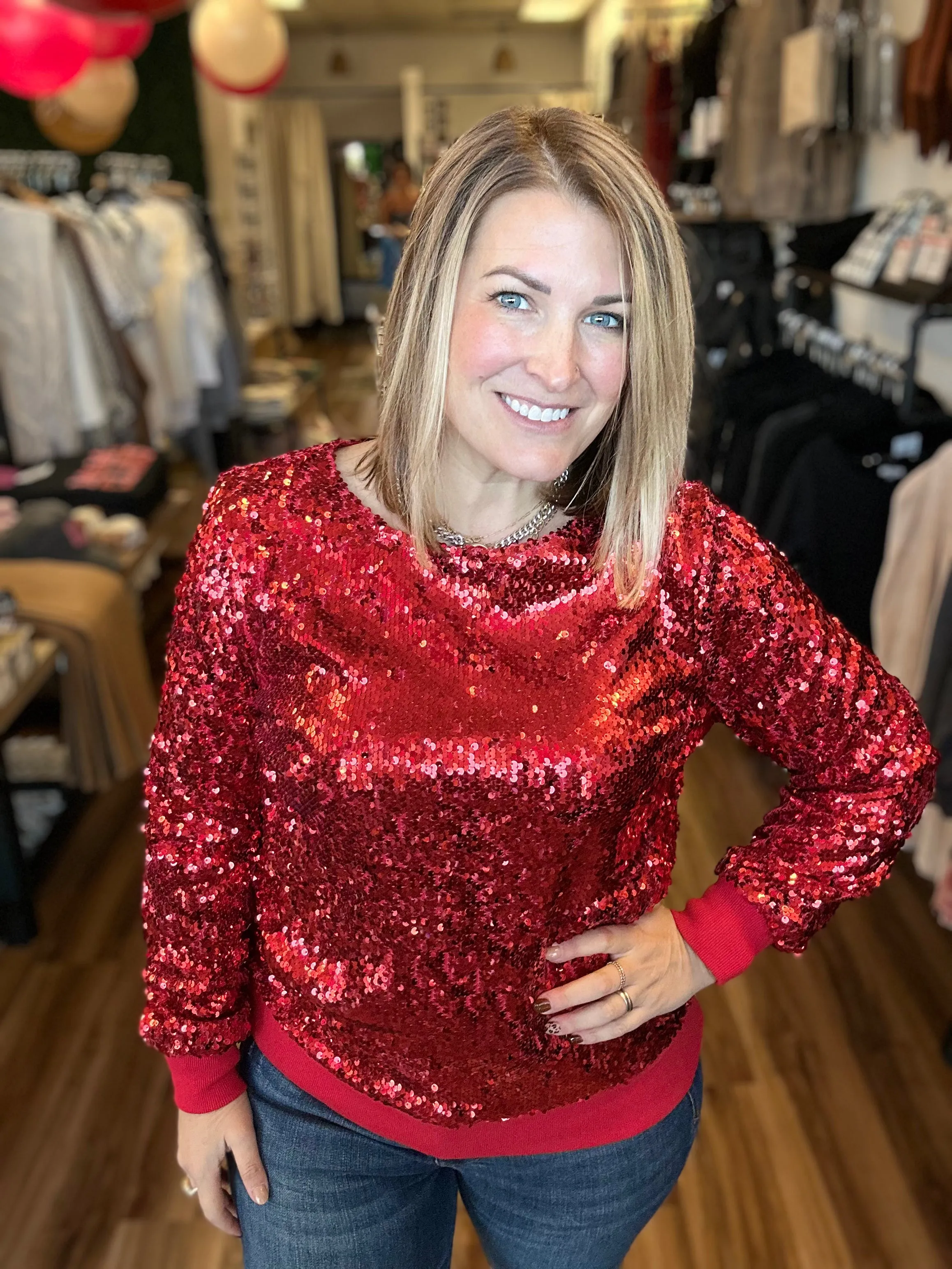 In the Spotlight Sequin Top