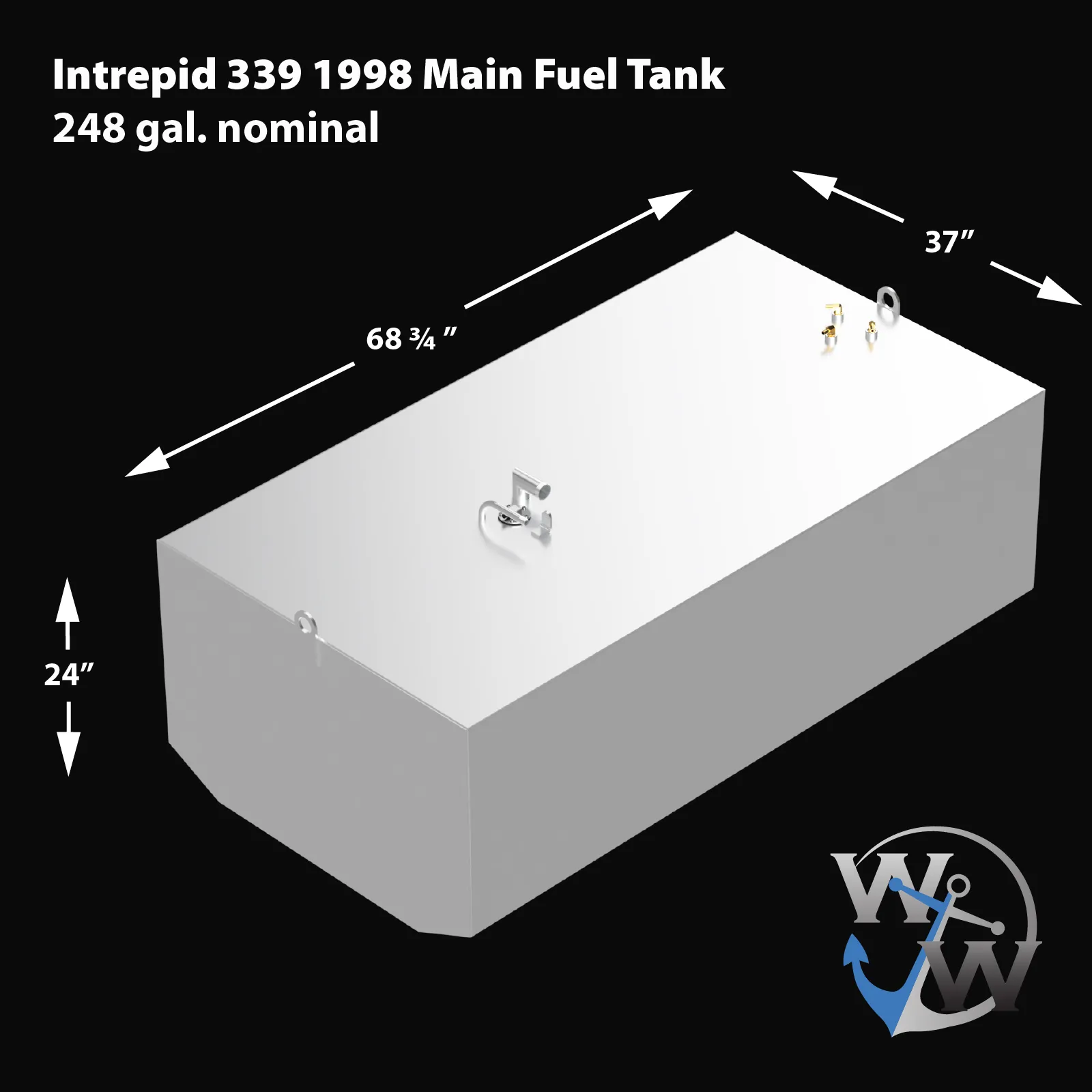 Intrepid 339 1998 2-Tank Combo 1 x 248 gal. Center Tank & 1 x 51 gal. Aux. Tank OEM Replacement Fuel Tank Kit