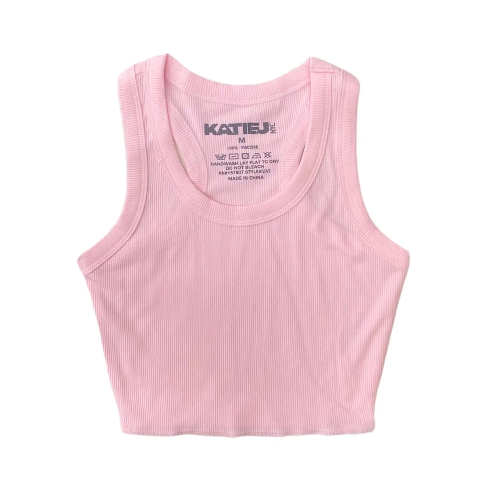 KatieJ NYC Tween Livi Ribbed Tank - Baby Pink