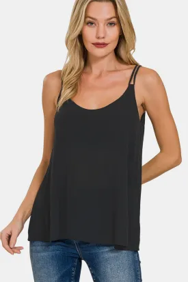 KESLEY Double Spaghetti Strap V-Neck Tank Top Women's Cami