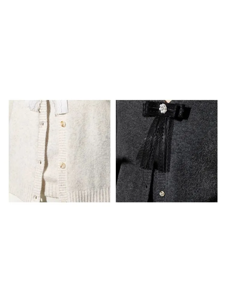 Knitted cardigan sweater camisole undershirt two-piece suit【s0000006506】