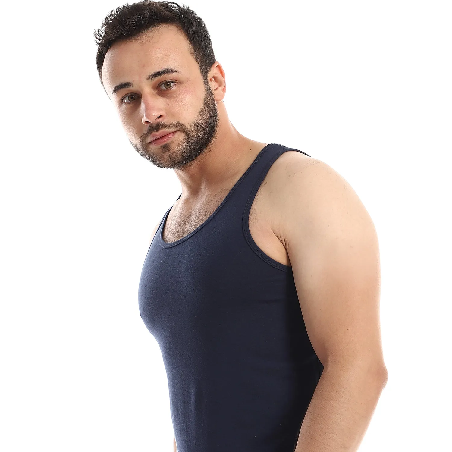 Lycra Sleeveless Undershirt For Men - Navy