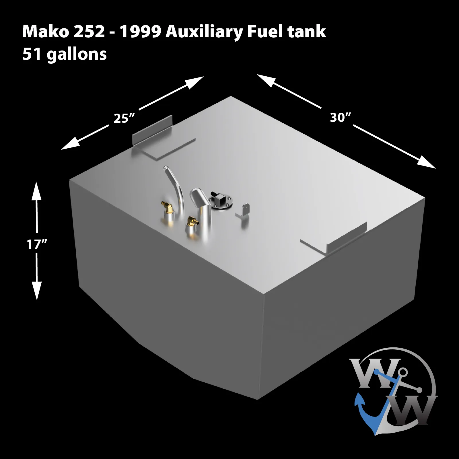 Mako 252 - 1999 - 142 & 51 gal. OEM Replacement Belly Fuel Tank Combo Kit