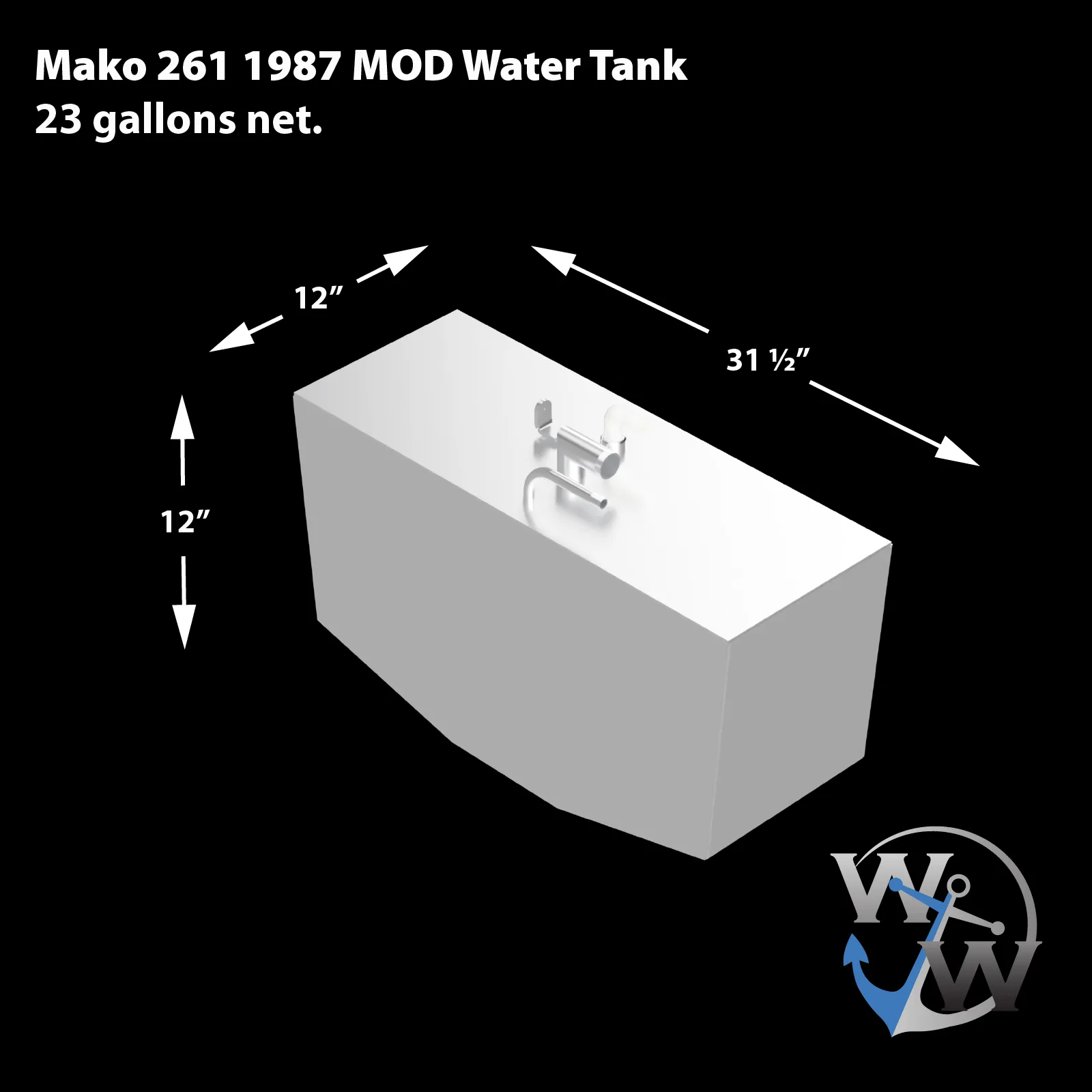 Mako 261 Modified Version - Fuel (182 gal.)   Water (23 gal.) Tanks Combo