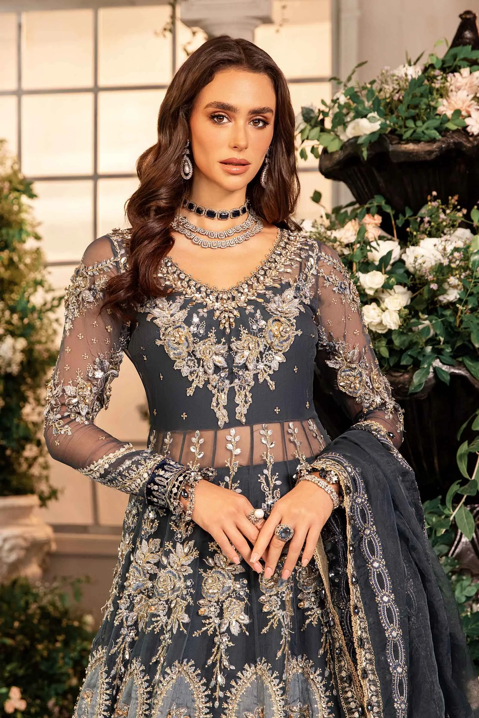 MARIA.B MBroidered Wedding Formals – Embroidered Organza Suit | BD-2901