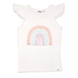 oh baby! Cotton Flutter Tank - Tulle Pastel Rainbow - Cream