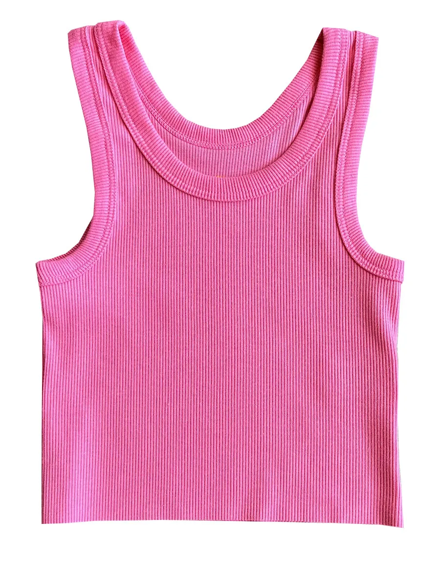 Pink Crop Tank Top