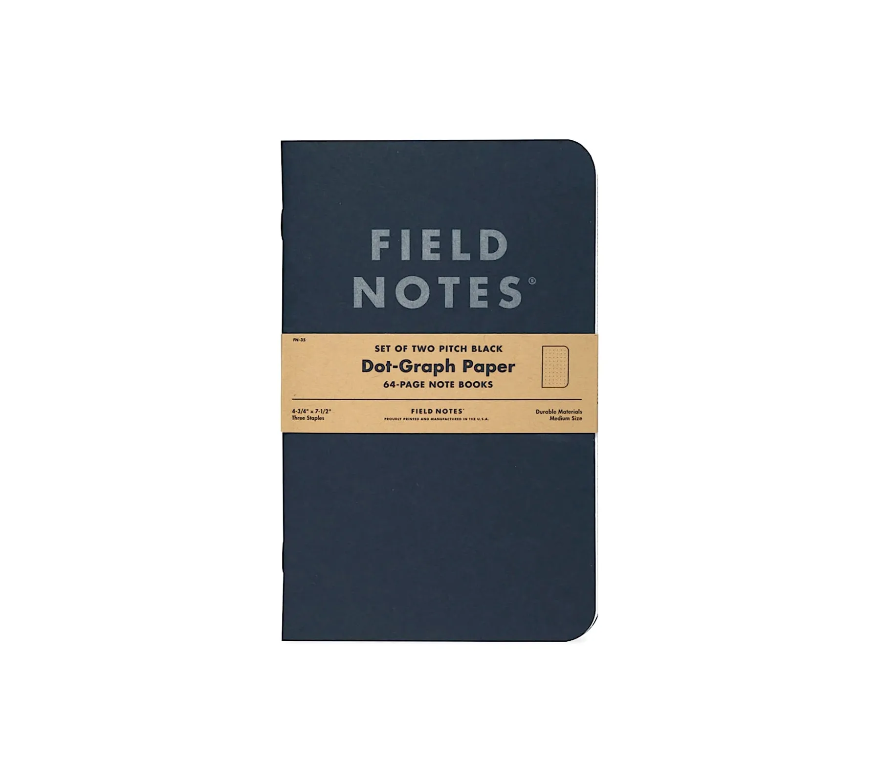 Pitch Black Note Book | Dot-Graph 2-Pack