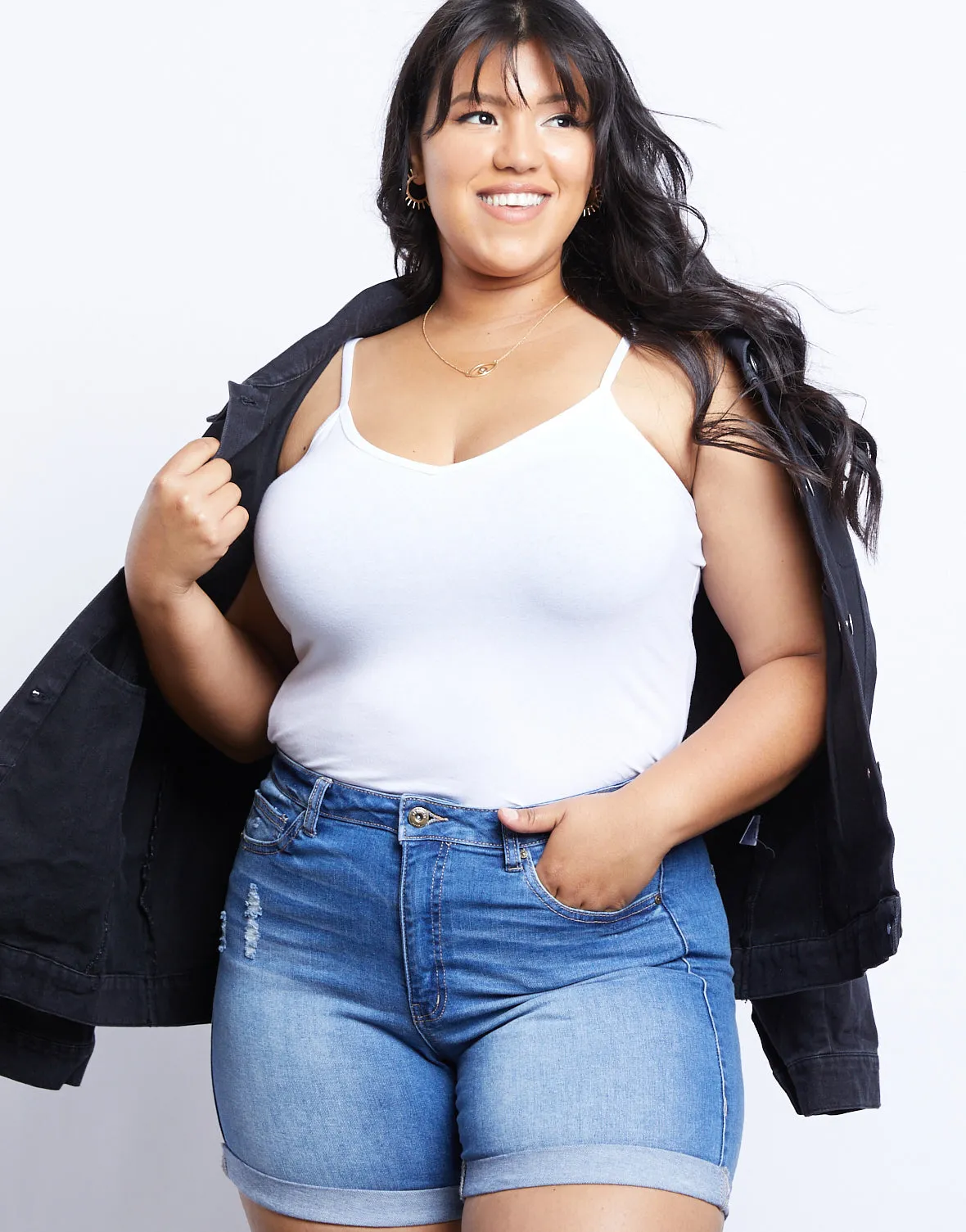 Plus Size V-neck Basic Cami