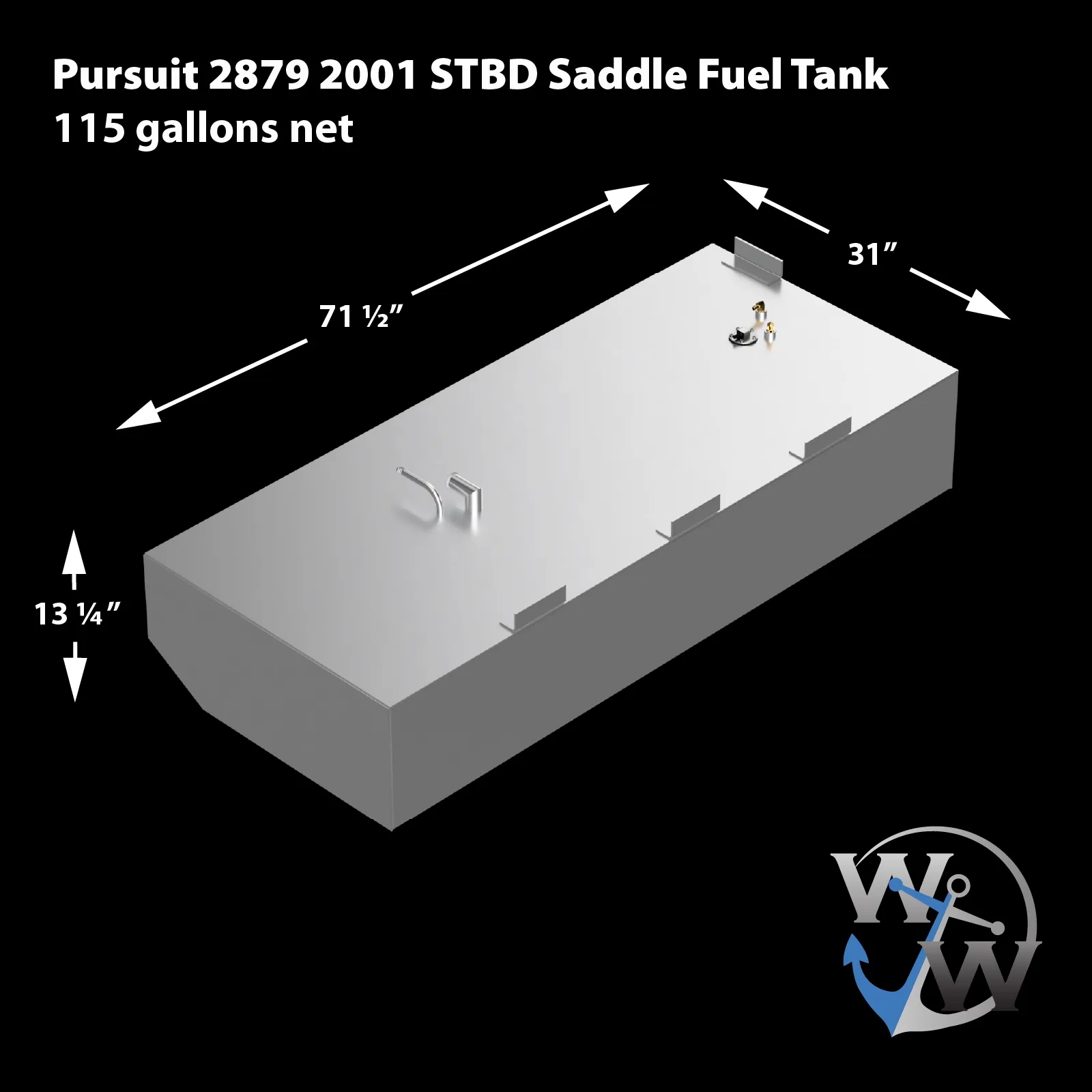 Pursuit 2879 WA 2001 OEM Replacement Saddle Fuel Tank Combo (2-tanks)