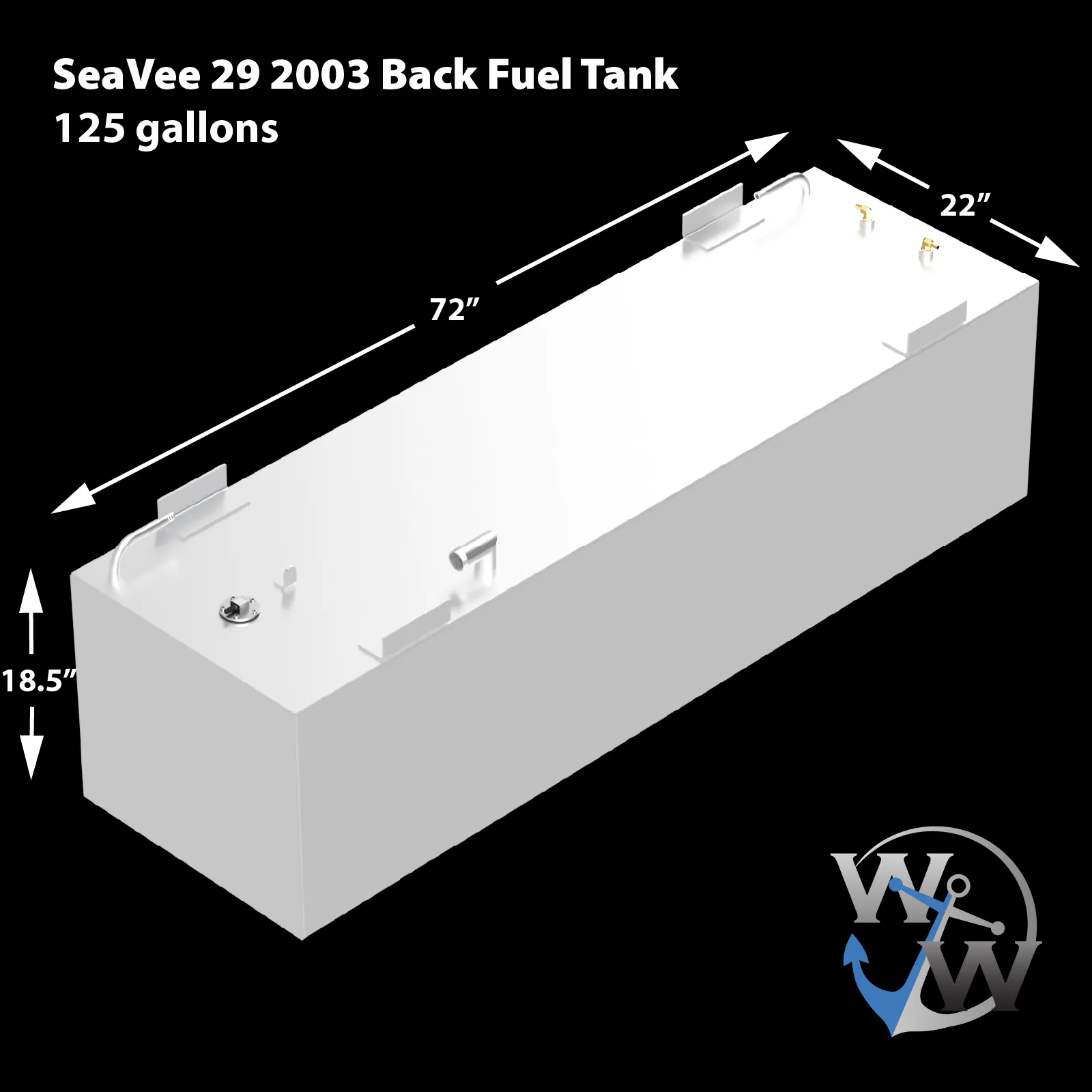 SeaVee 29'  2003 2-Tank Combo 125 & 64 gal. OEM Replacement Fuel Tank Kit