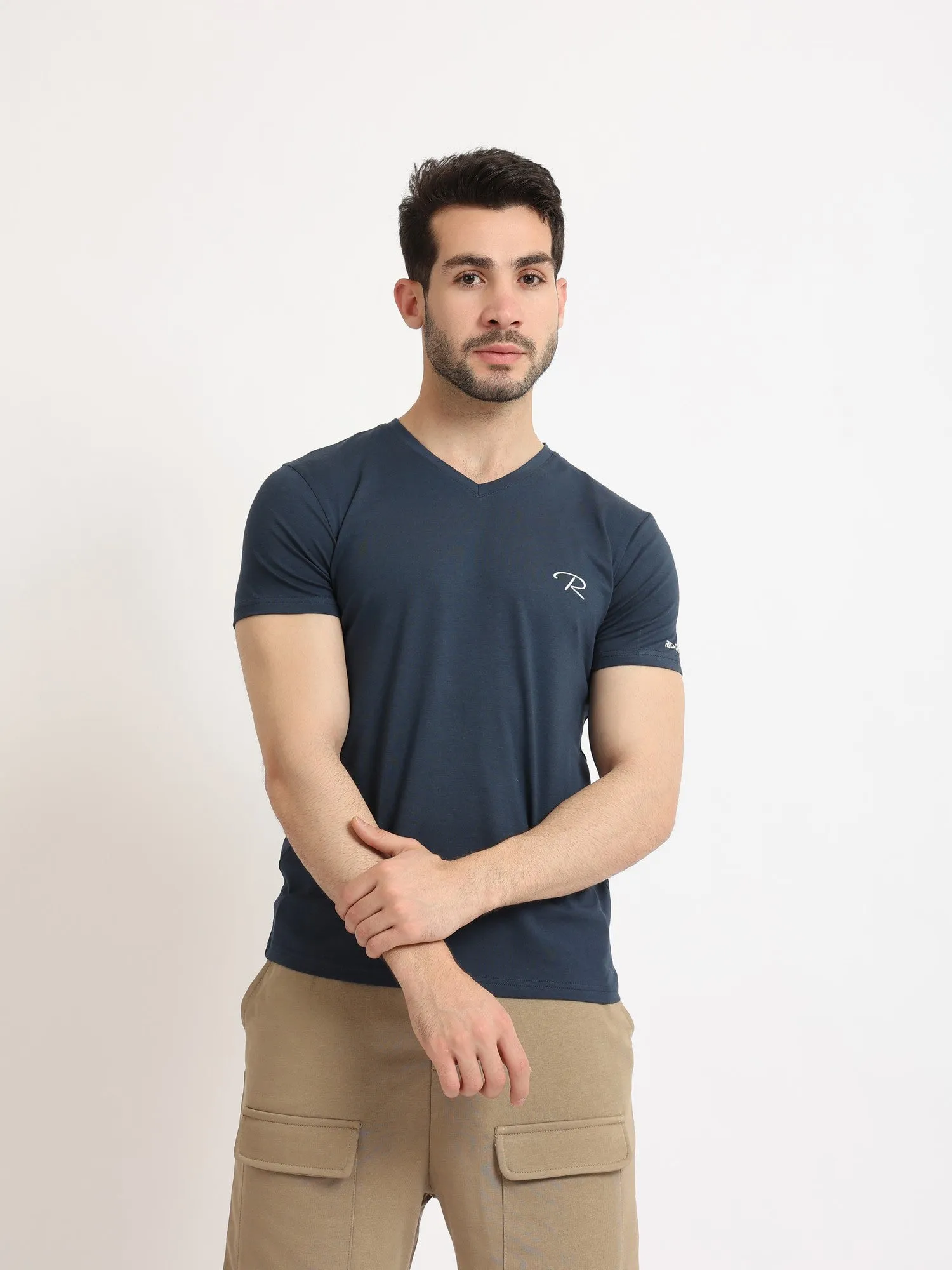 Short Sleeves Undershirt For Men - Navy