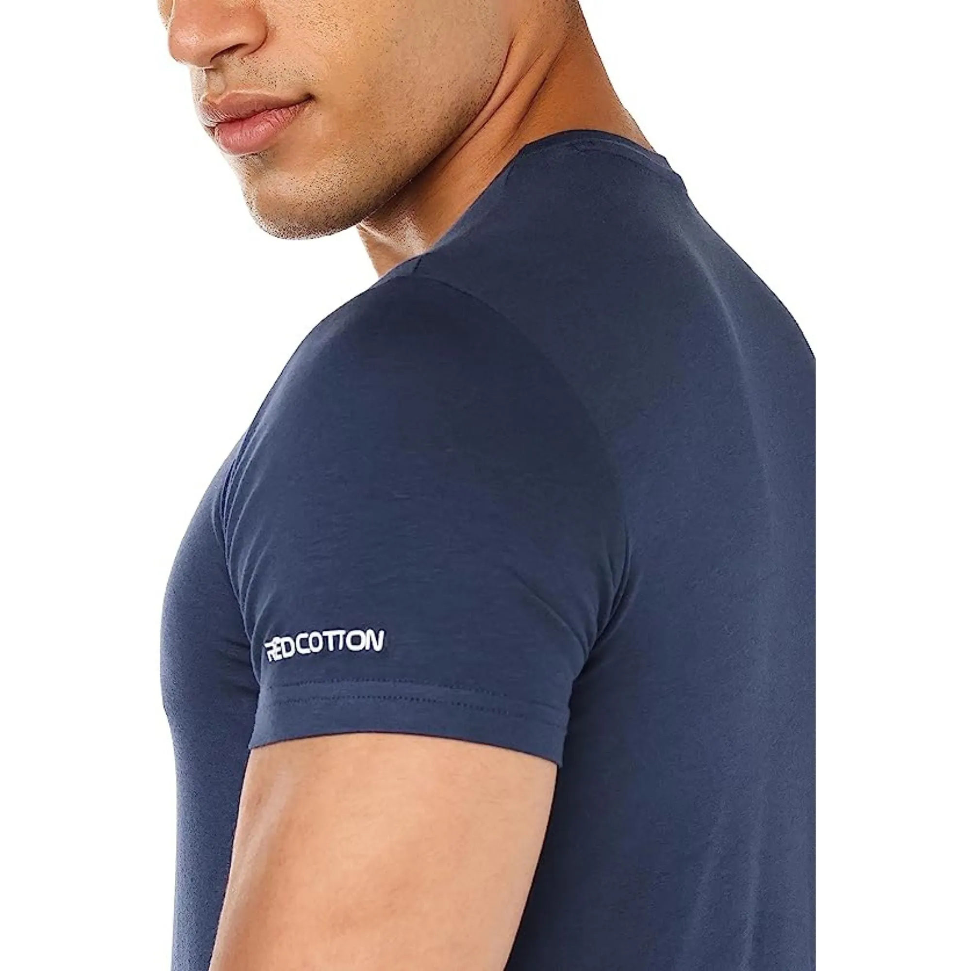 Short Sleeves Undershirt For Men Requral Fit - Navy Blue