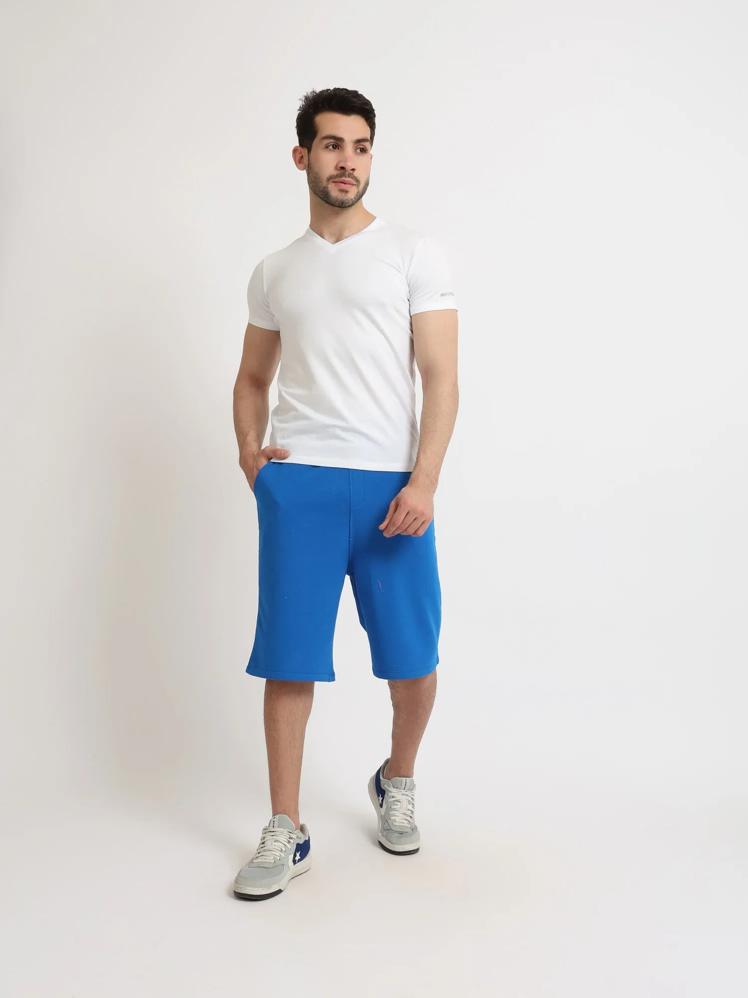 Short Sleeves Undershirt For Men Requral Fit - White