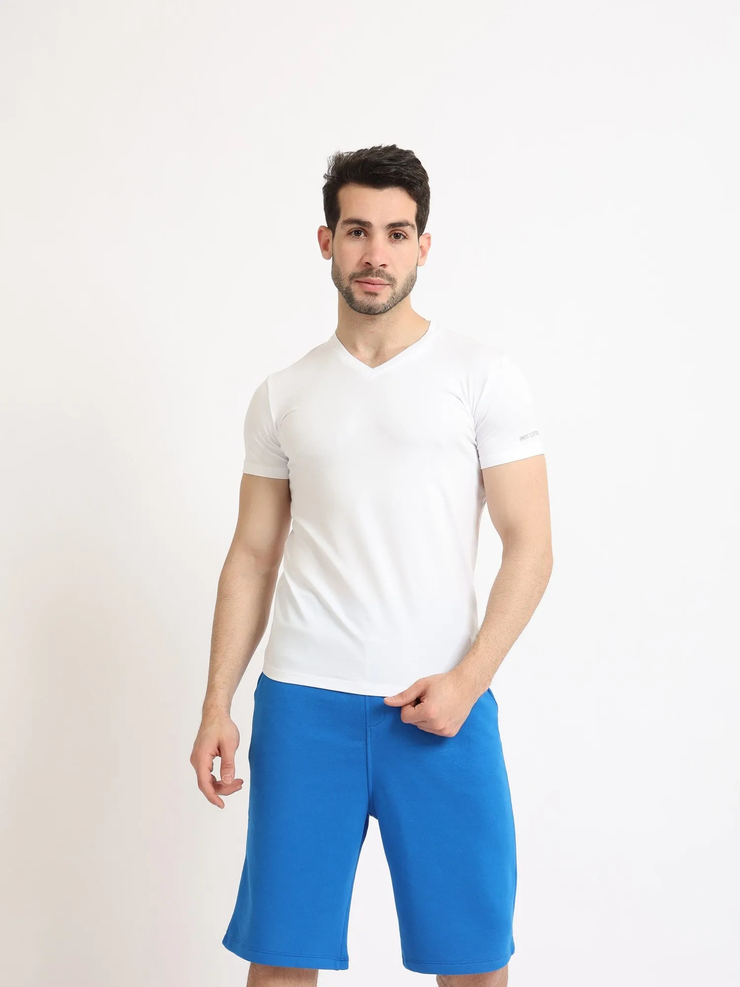 Short Sleeves Undershirt For Men Requral Fit - White