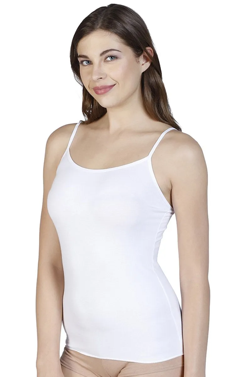 Spaghetti Strap Body Hugging Modal Camisole (Pack of 2) - Black-White